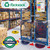 Beaverswood Racksack® Clear Racking-Hung Warehouse Recycling Bags, transparent plastic bags hanging on blue warehouse storage racks with printed labels for recycling and waste segregation.