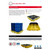 Romold CLEARANCE 4 Drum Low Profile Bunded Spill Pallet 230ltr Sump BP4L, yellow spill containment pallet with black grid surface holds four blue drums for chemical storage and spill containment.