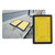 Ninja Guard Trench Safe Pro 1260 Footway Board & Trench Cover, durable yellow and black trench cover plates on a construction site for safety and protection of pedestrians and workers.