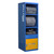 QMP SpillZone Spill Station 2, a blue and yellow lockable spill response storage cabinet with three shelves, designed to hold spill management supplies such as absorbent materials and safety equipment.