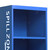 QMP SpillZone Spill Station 2, a blue industrial spill station with three shelves, lockable half door cupboard, measuring 1820mm high, 550mm wide, and 500mm deep, designed for spill storage and safety.