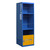 QMP SpillZone Spill Station 3, a blue industrial spill station with a lockable half-door cupboard at the bottom, featuring 2 shelves inside, 1820mm height, 550mm width, and 500mm depth for hazardous material containment.