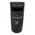 Roadware Keswick 90 Litre Outdoor Eco Litter Bin, black outdoor waste receptacle with a gold trash icon, made for parks and public spaces.