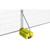 ZND Ballast Block Heras Fence Stabiliser, a yellow ballast block with a metal stabiliser pole and base designed to secure fencing panels for stability.
