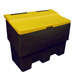 400 Litre recycled black grit salt bin inc yellow lid