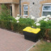 115 Litre recycled black grit bin with yellow lid