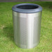 Halo 80 stainless steel metal blast resistant litter bin in park