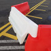 Novus 2 metre water filled road safety barrier on tarmac