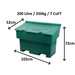 200 Litre green grit salt box bin size