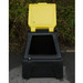 200 Litre black yellow lid heavy duty grit bin open
