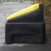 200 Litre black yellow lid heavy duty grit bin side view