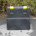 200 Litre black yellow lid heavy duty grit bin back view