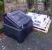 200 Litre black grit box delivered with rock salt bags