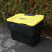 Black 115 Litre grit salt bin with yellow lid