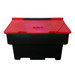 200L recycled black grit bin red lid including rock salt