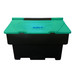 200L recycled black grit bin green lid including rock salt