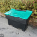 Black green lid 200 litre grit bin