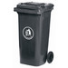 120 Litre Grey, Red, Green, Yellow or Blue Wheelie Bin