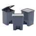 Set of 3 Grey 15 Litre Foot Peddle Bins