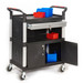 HI393Y Proplaz Shelf Trolleys with Drawers & Cupboard Open