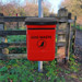 Red 40 Litre Rydal Park Dog Poo Waste Bin Mounted On Post Outdoors