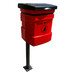 Red 40 Litre Rydal Post Mounted Park Dog Poo Waste Bin