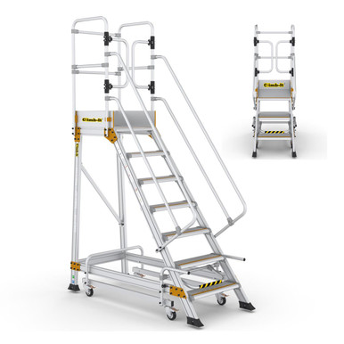 3 to 7 Tread Climb-It Platform Safety Steps with Safety Lock | Roadware