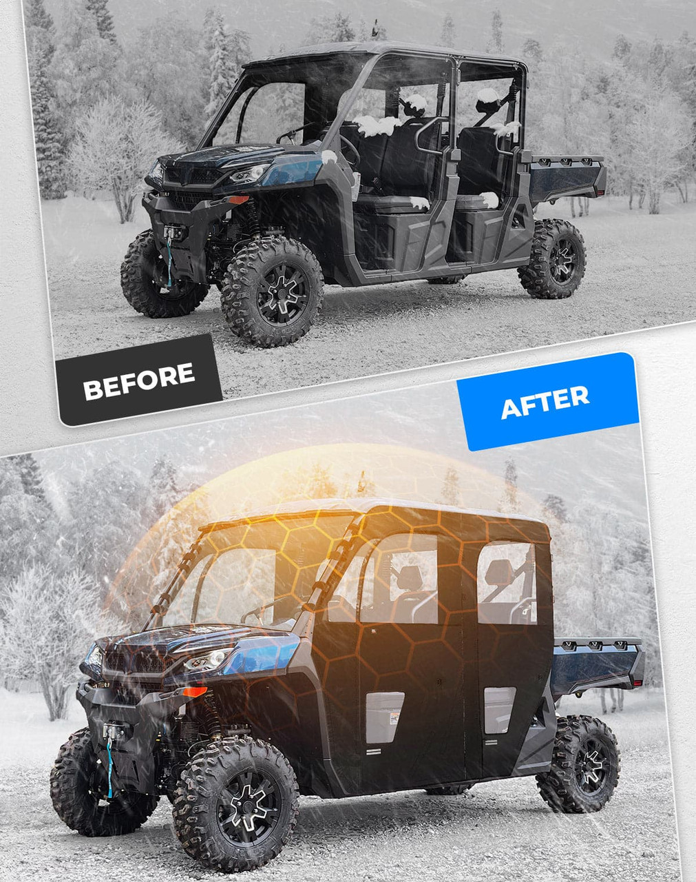 CFMoto UForce 1000 XL Soft Cab Enclosure Doors by Kemimoto B0102