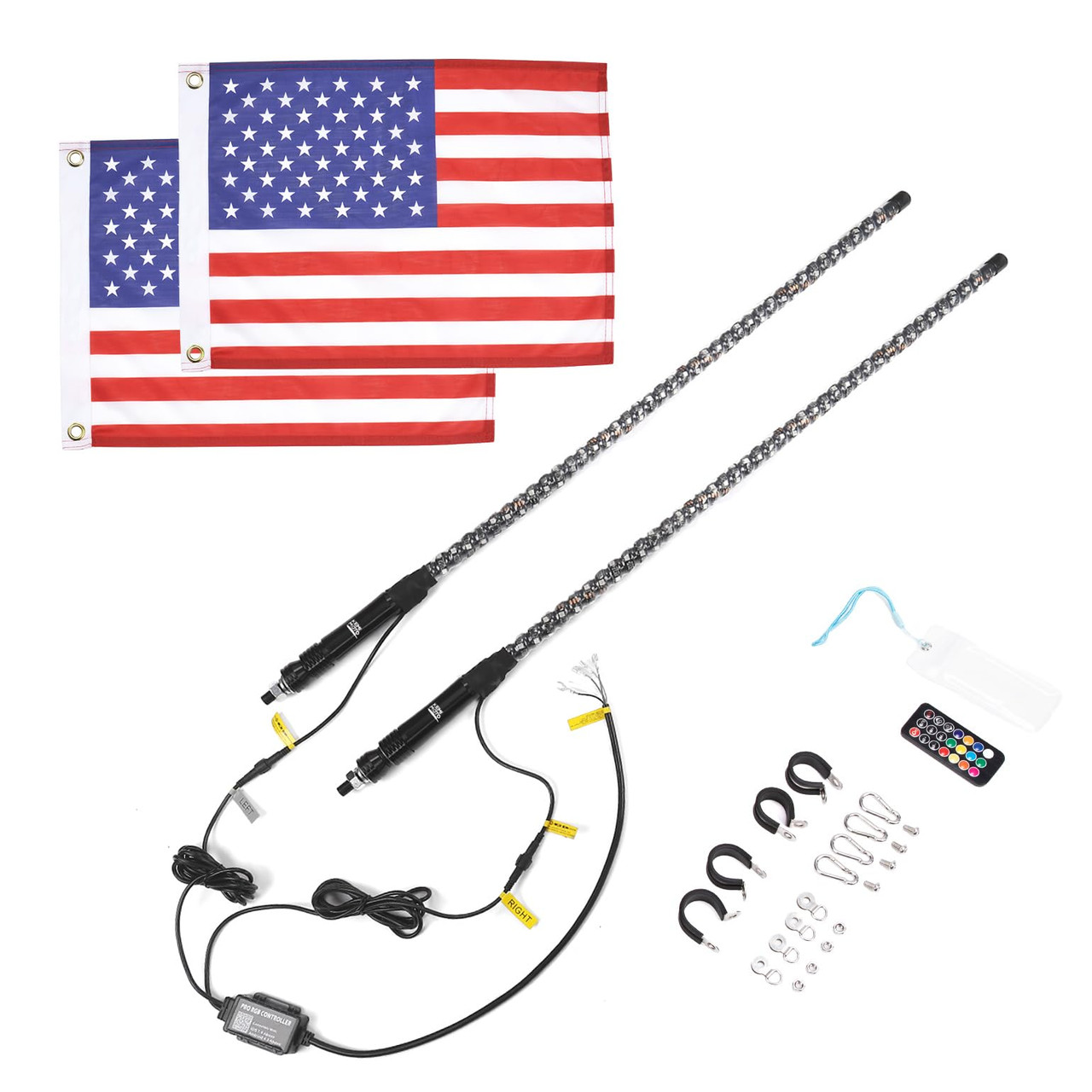 CFMoto Uforce/ZforceSpiral Whip Lights with Spring Bases by