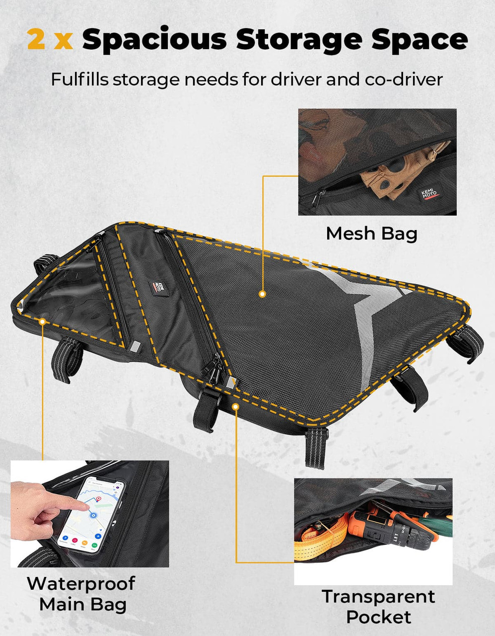 CFMoto ZForce 500/ 800/ 1000 1680D Waterproof Roof Bag by Kemimoto