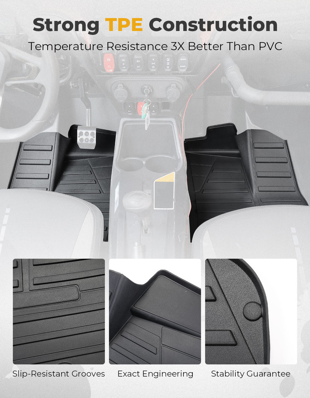 CFMOTO ZForce 950 TPE Front Floor Mats by Kemimoto B0107-03204-BK