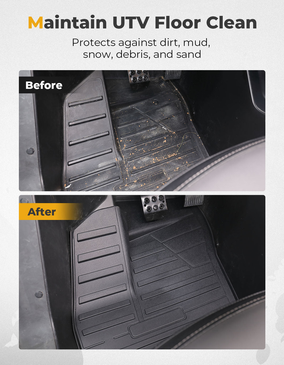 CFMOTO ZForce 950 TPE Front Floor Mats by Kemimoto B0107-03204-BK