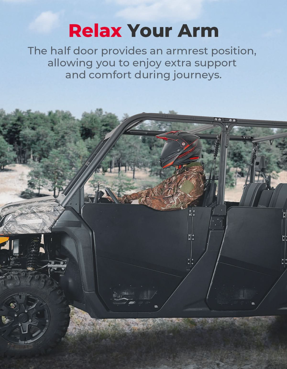 CFMOTO UForce 1000XL 4PCS Aluminum Half Doors by Kemimoto - B0102