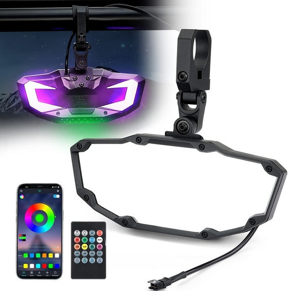 CFMoto ZForce 1.6"-2" RGB LED Rear View Center Mirror with Bluetooth by Kemimoto