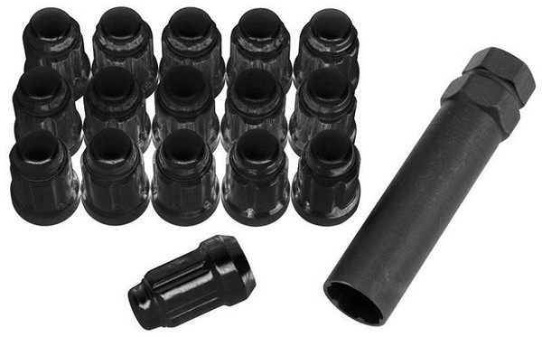 CFMoto UForce/ZForce 12mm x 1.5,  Black, Set of 16 Spline Lug Nuts by QuadBoss- RT-GWSPM12150-DB-ECFO