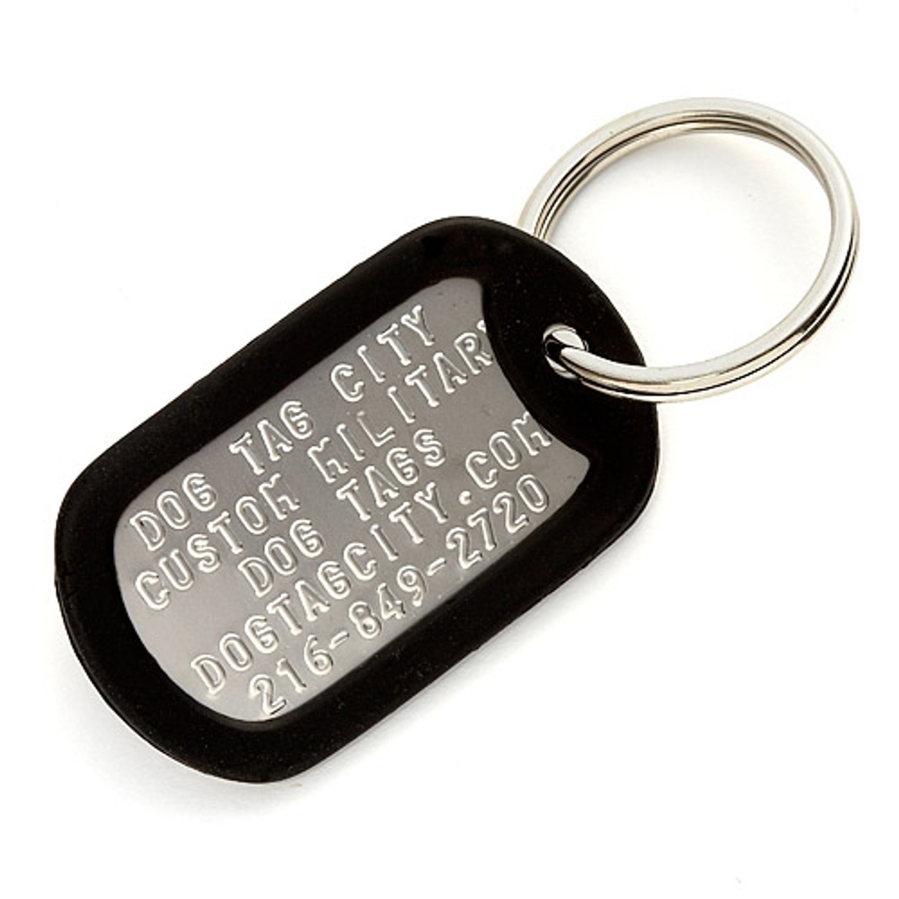 Brass Military Dog Tag Style Design Key Ring Tag. Hand Stamped