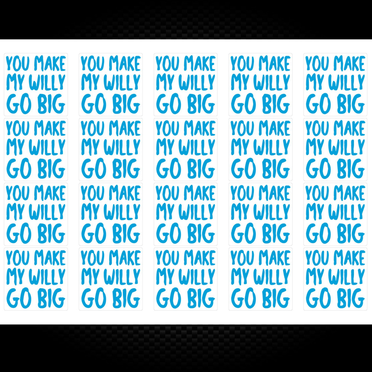 You Make My Willy Go Big Sticker Pack Rude Stickers Slightly Disturbed