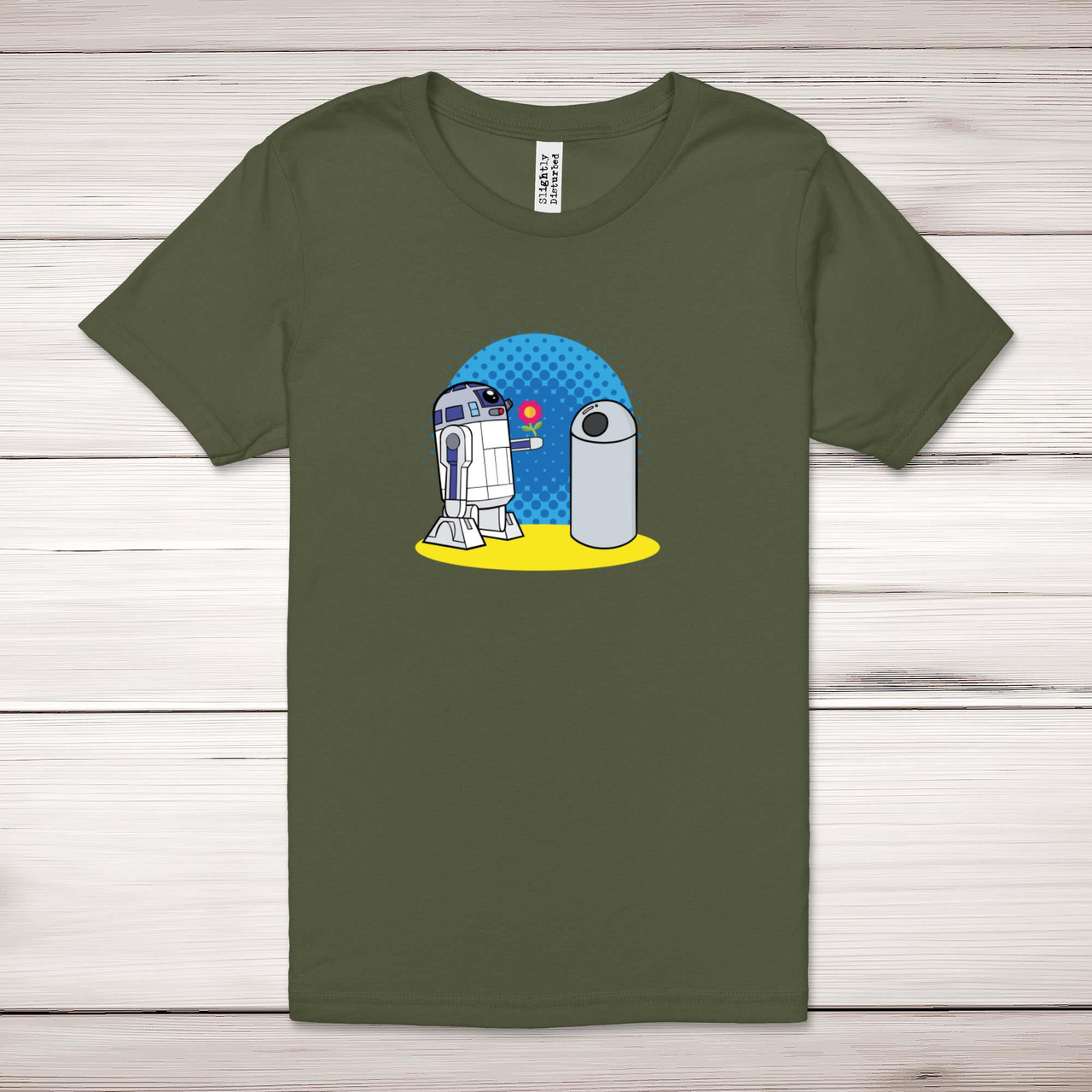 R2D2 In Love Adult T-Shirt Geeky Tees Slightly Disturbed