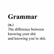 Grammar (n.) The Difference Between Knowing Your Shit