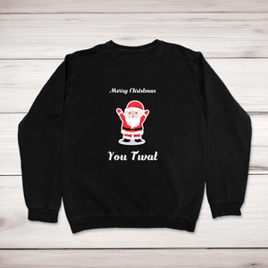 Merry Christmas You... Swearing - Rude Sweatshirts - Slightly Disturbed - Image 1 of 4