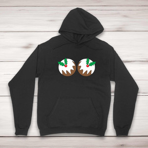 Christmas Pud Boobs - Novelty Hoodies - Slightly Disturbed - Image 1 of 2