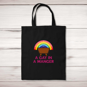 A Gay In A Manger - Rude Tote Bags - Slightly Disturbed