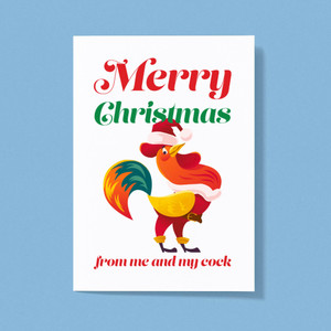 Merry Christmas From Me And My Cock - Rude Greeting Cards - Slightly Disturbed - Image 1 of 1