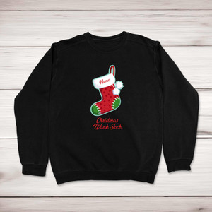 Personalised Christmas Wank Sock - Rude Sweatshirts - Slightly Disturbed - Image 1 of 1