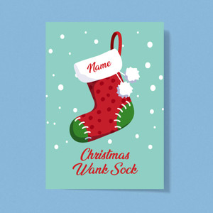 Personalised Christmas Wank Sock - Rude Greeting Cards - Slightly Disturbed - Image 1 of 1