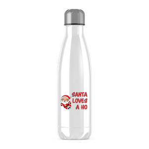 Santa Loves A Ho - Rude Water Bottles - Slightly Disturbed - Image 1 of 1