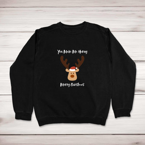 Horny Merry Christmas - Rude Sweatshirts - Slightly Disturbed - Image 1 of 2