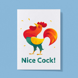 Nice Cock - Rude Greeting Card - Slightly Disturbed - Image 1 of 1
