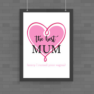 The Best Mum (Sorry I Ruined Your Vagina) - Rude Posters - Slightly Disturbed - Image 1 of 1