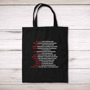 Correct Fucking Grammar - Rude Tote Bags - Slightly Disturbed